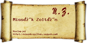 Missák Zoltán névjegykártya